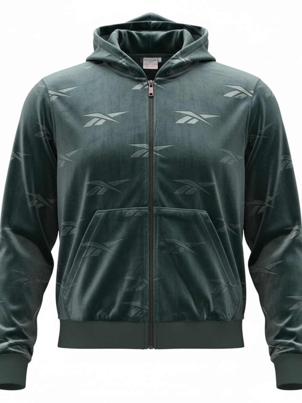 Reebok Classic Energy Q4 Women’s 18-20W Velour Crop Hoodie Dark Green